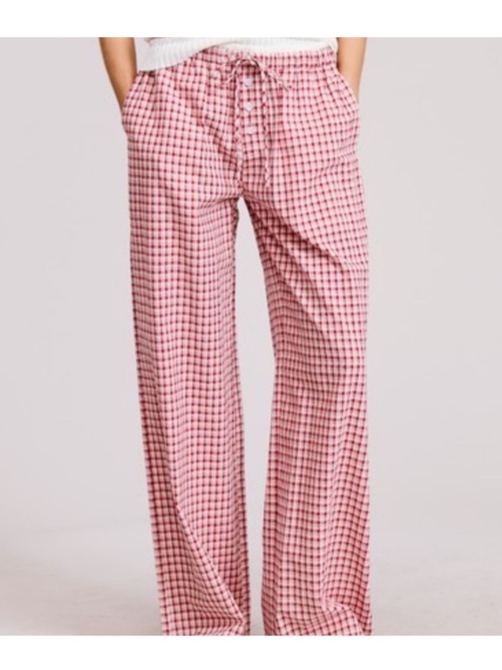 Mimosa Ginham Checkered Wide Leg Lounge Pants Sz Sm. Like new.